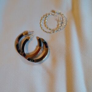 Elegant Gold and Silver Hoop Earrings Set